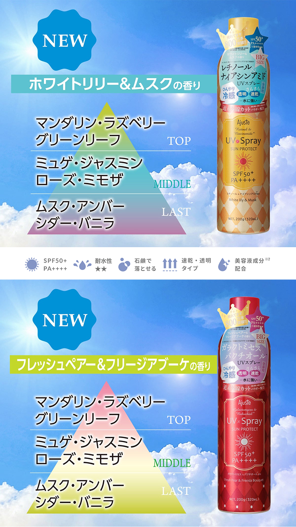 《2025年新商品》美容成分配合の「エアリータッチ UVスプレーシリーズ」